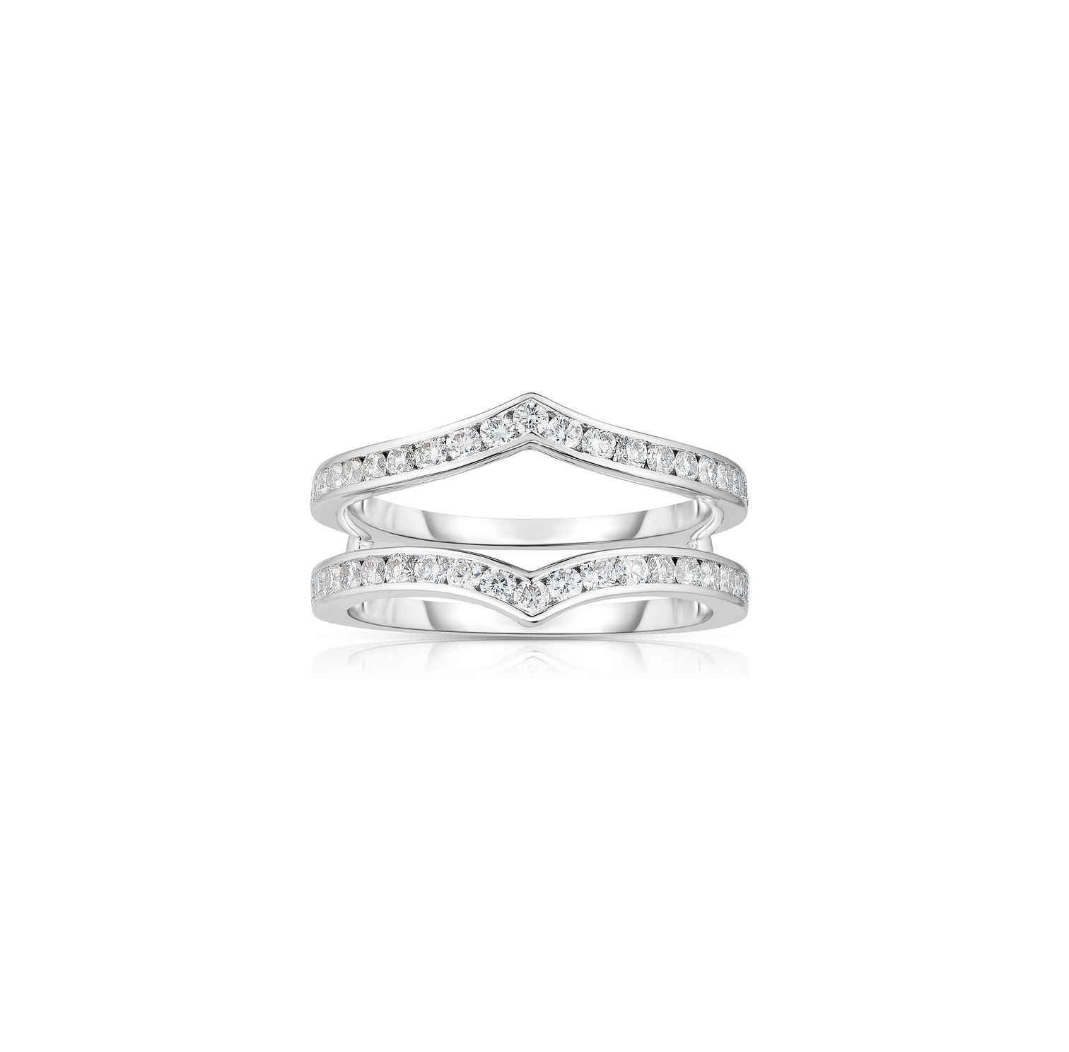 Sabel 14K White Gold Round Diamond Channel Set Ring Jacket